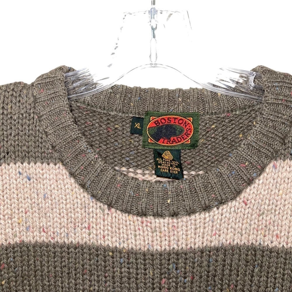 Boston's Trader 100% Wool Men Sweater Size Xl - image 3